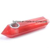 Red Fused Crystal Smoking Pipe