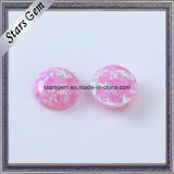 Hot Sale Pink Round Cabochon Synthetic Opal for Sale