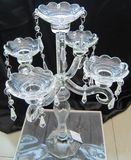 Clear Glass Candle Holder for Home Decoration with Five Posters,
