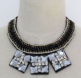 Lady Fashion Luxury Square Crystal Costume Jewelry Necklace (JE0172)
