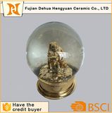 Home Decoration Gold Resin Bear Snow Globes
