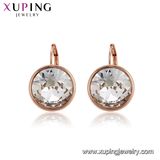 Xuping Rhinestone Princess Accessories Shiny Sterling Silver Color Hoop Earrings Crystals From Swarovski