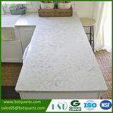 2cm/3cm Artificial White Quartz Stone Countertop with Grey Veins