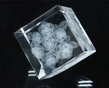 Crystal Cube with 3D Laser Inside