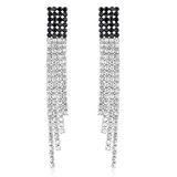 Elegant Jewelry Tassel Style Wedding Bridal White Gold Crystal Earring