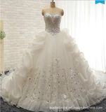 2017 Crystal Wedding Gowns Lace Organza Stock Bridal Wedding Dresses W20179