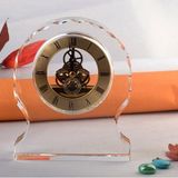 Round Clear Crystal Desk Clock Decoration