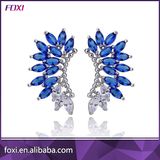 Fancy Brazilian Gold Jewelry Crystal Brass Stud Earrings