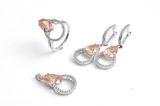 Hot Selling Silver Jewelry Set with Pear Cut CZ