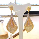 Costume Jewelry Dubai Three Colors Plating Cubic Zircon Earring for Women