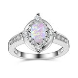 Fashion Zinc Alloy Gold Ring Oval Opal Finger Ring Gold Plated Design for Women