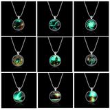 Halloween Christmas Luminous Fluorescent Necklace Alloy Glow in The Dark Necklaces Gift, Fashion Jewelry