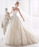 Spaghetti Beading Tulle Bridal Wedding Gown
