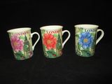 10 Oz Straight Ceramic Mug with City Name Flowers