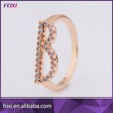 18K Gold Plated Pave CZ Diamond Alphabet Letter B Initial Ring