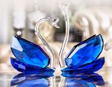 2017 New Design Different Colors Best Seller Factory Directly Sale Competitive Goods Crystal Couple Swan for Wedding Gift