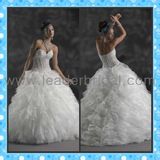 Strapless Crystal Wedding Dress Organza Bridal Wedding Ball Gown (H5201)