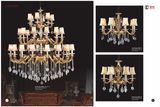 Luxury Golden and Red Hotel Project Zinc Alloy Chandelier Light