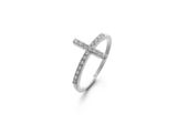 Fashion 925 Sterling Silver Cross Ring with CZ