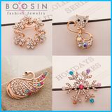 18k Gold Plated Fashion Animal Metal Rhinestone Brooch