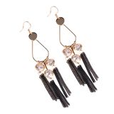Bohemian Fashion Designs Metal Tassels Beaded Zircon Earring Women Jewelry