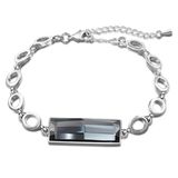 Grey Glass Crystal Charming Gemstone 18K Gold Costume Jewelry Women Bracelet
