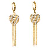 Imitation Jewelry Heart Shape Earring with Metal Tassel Fashion Accessories