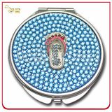 Custom Crystal Stone Decoration Printed Metal Cosmetic Mirror
