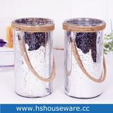Glass Vase with Jute Rope Handle