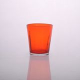 Red Colored Glass Candle Jar