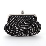 Fashion Shining Diamond Ring Vintage Designer Party Pearl Clutch Bag