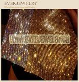 Gold Color Hot Fix Crystal Mesh Sheets