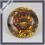 Good Polished Round Shape Shinning Golden CZ Gems