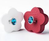 Flower Style Saphire Wedding Ring Gift Boxes (JB-021)