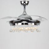 2018 Crystal Bunched Beads Decorative Ceiling Fan with Lighting