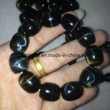 Semi Precious Stone Natural Blue Tiger Eye Crystal Beaded Bracelet Bangles