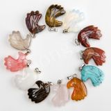 Natural Stone Eagle Head Crystal Charms Necklaces Pendants