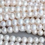 9-10mm Short Potato Cultured Natural Pearl Strands (E180013)