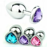 Heart Shaped Stainless Steel Crystal Jewelry Anal Plug Sex Toys