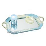 2017 New Originality Floral Pattern Mirrored Tray