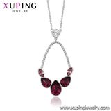 43838 Xuping Leaf Shape Crystals From Swarovski Gold Chain Necklace Designs
