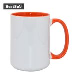 Bestsub 15oz Inner and Rim Color Sublimation Ceramic Photo Mug (B21T-04)