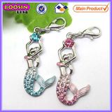Sea-Maid Metal Jewelry Rhinestone Mermaid Pendant #18272