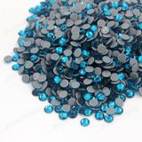 Wholesale Peacock Blue Color Round Hotfix Stone for Clothing