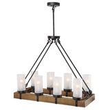 Wood Chandeliers Kitchen Island Chandelier Lighting 8-Light Pendant Lights