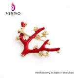Hot Sale Wholesale Fashion Red Flower Shape Women's Brooch Jewelry
