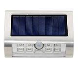 Solar Powered PIR Motion Sensor 9 LEDs Wall Light Stainless Steel Wireless Lamp
