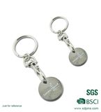 Promotional Logo Printed Custom Cheap Popular Trolley Coin Keychain