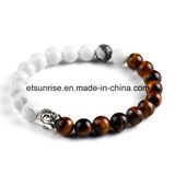 Semi Precious Stone Natural Crystal Tiger Eye Buddha Beaded Bracelet