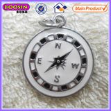 Cute Black&White Enameled Metal Compass Charm #13858